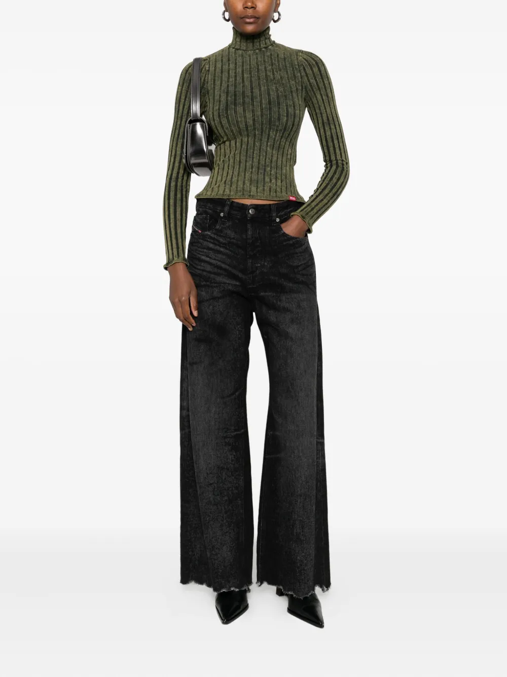 Diesel Jeans met franje afwerking - Zwart