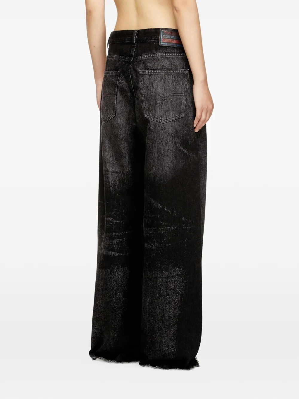 Diesel Jeans met franje afwerking Zwart