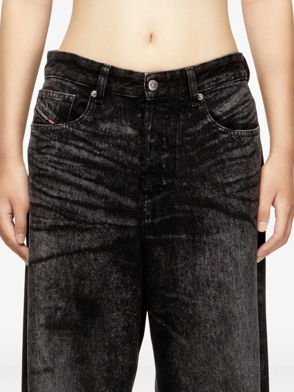 Diesel Jeans met franje afwerking Zwart