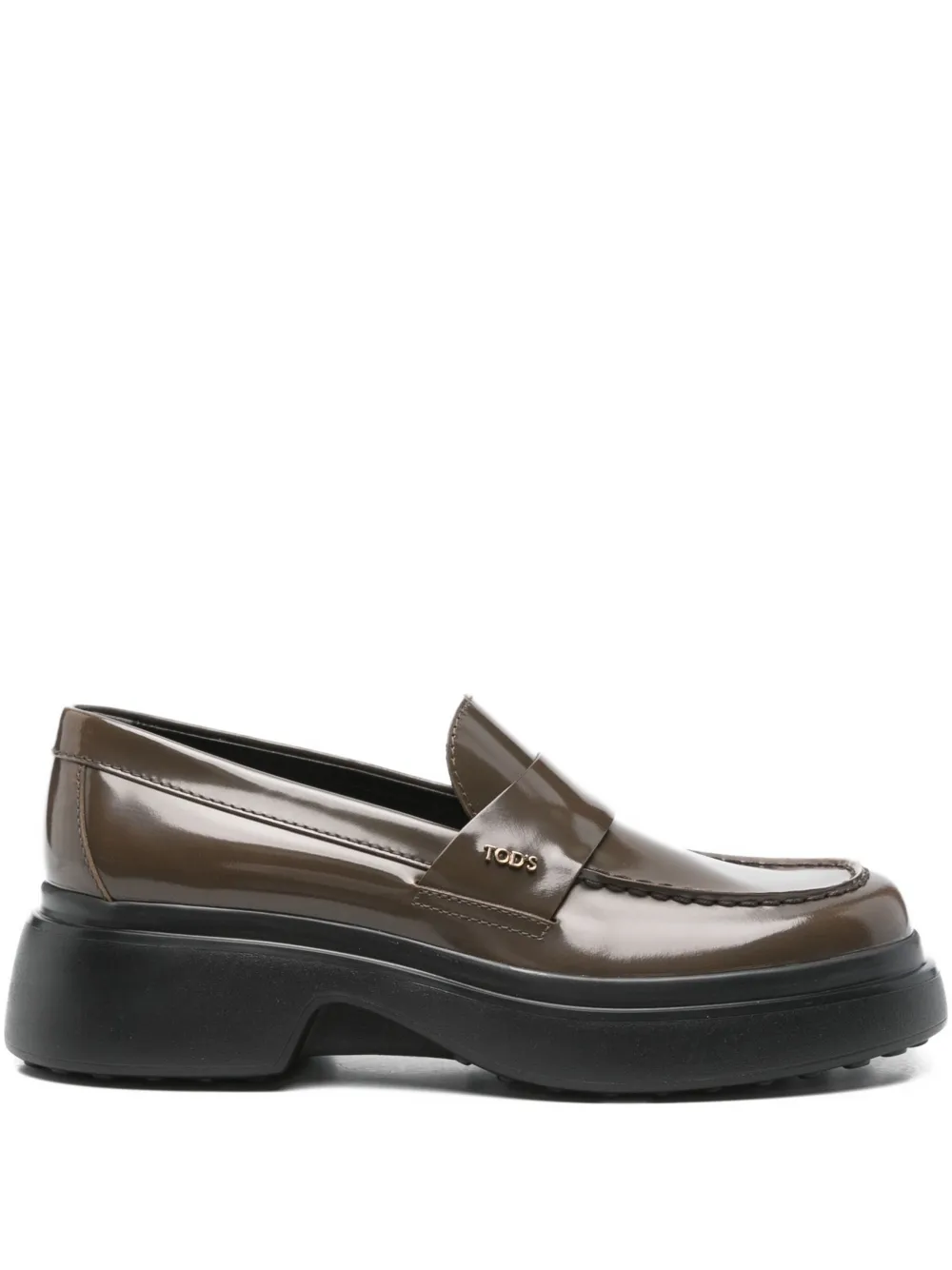 Tod's Leather Platform Loafers In Brown