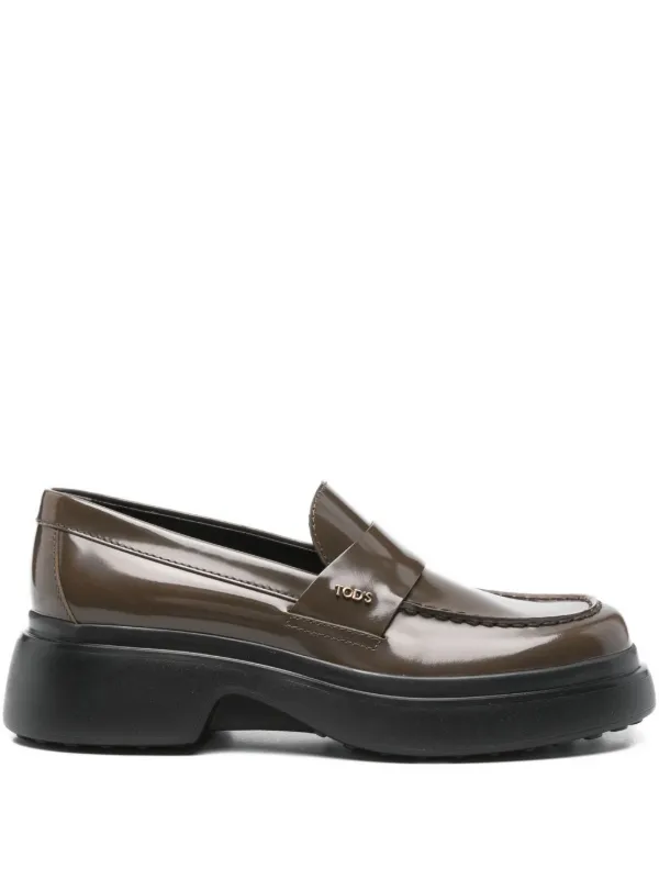 Tod's レザーローファー | グリーン | FARFETCH JP