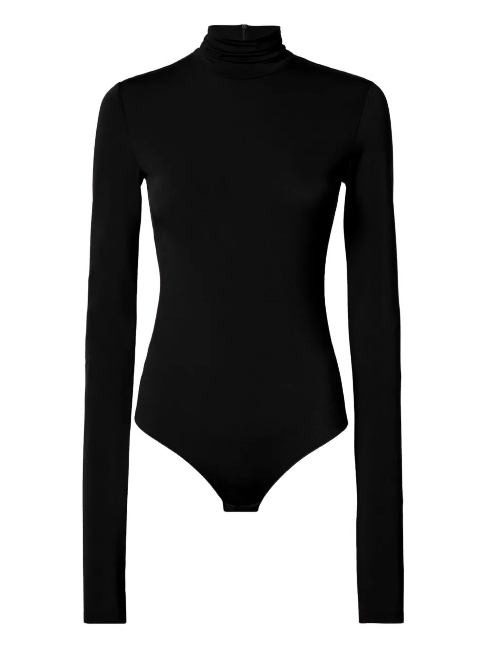The Andamane Ziggy Draped Long-sleeve Bodysuit In Black