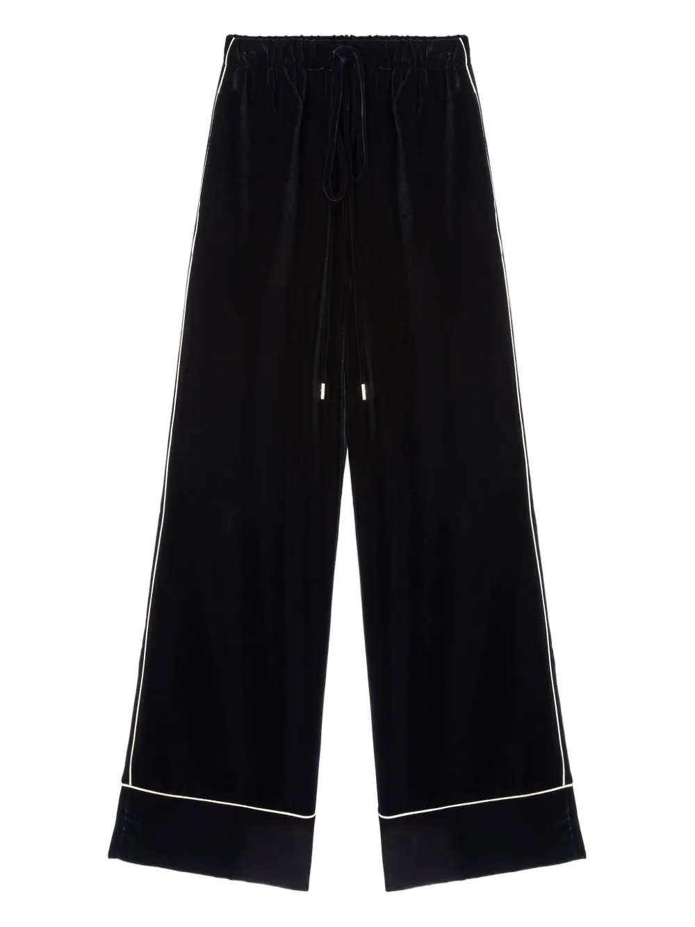 Ermanno Scervino Drawstring Piped Trousers In Black