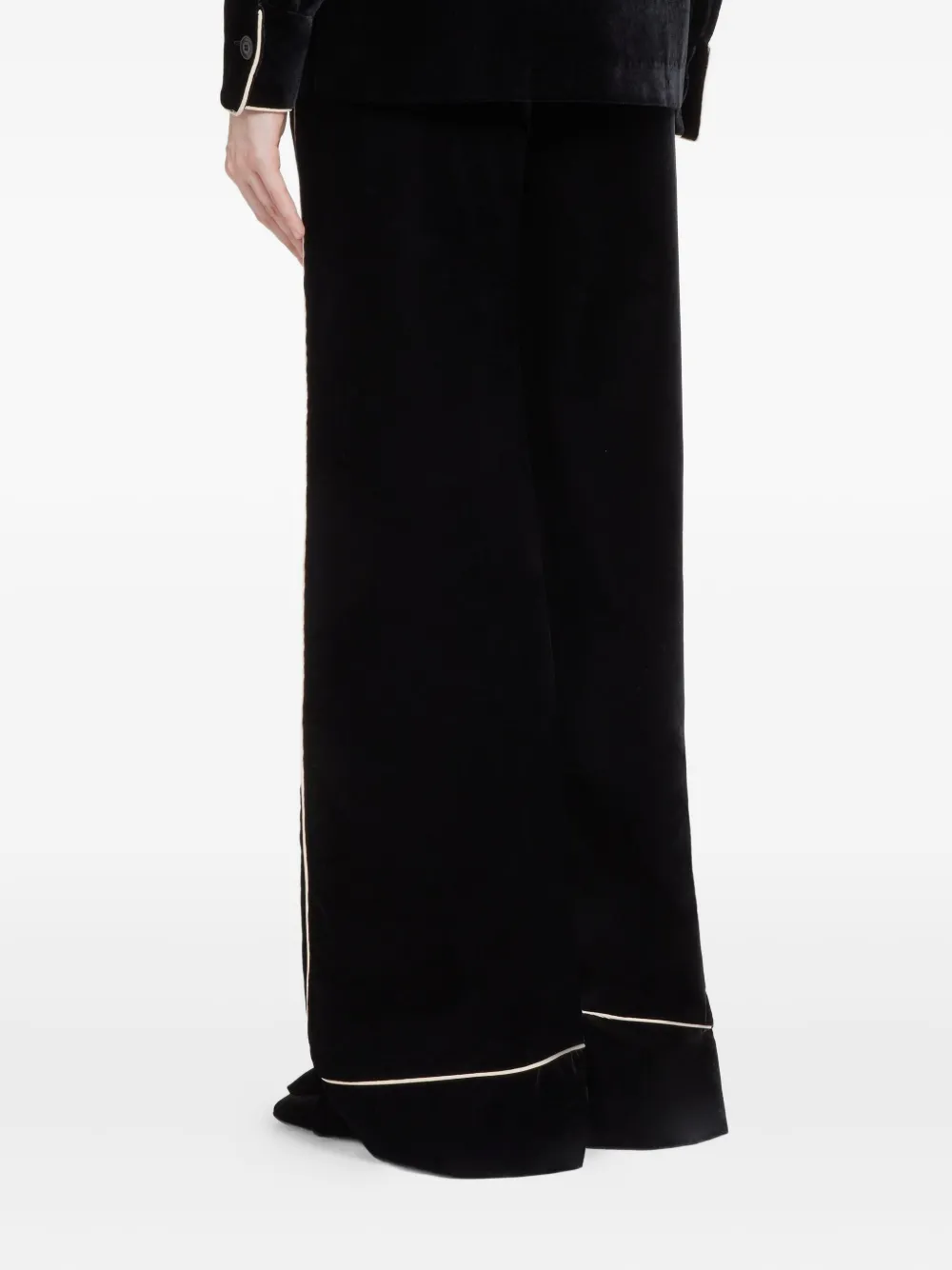 Ermanno Scervino Drawstring Piped Trousers In Black