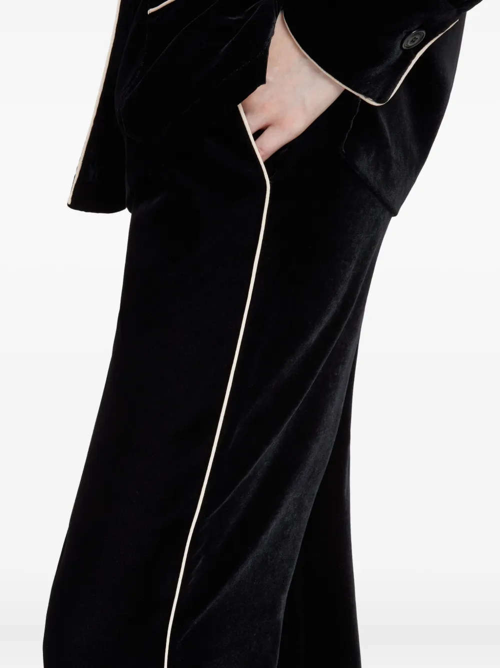 Ermanno Scervino Drawstring Piped Trousers In Black