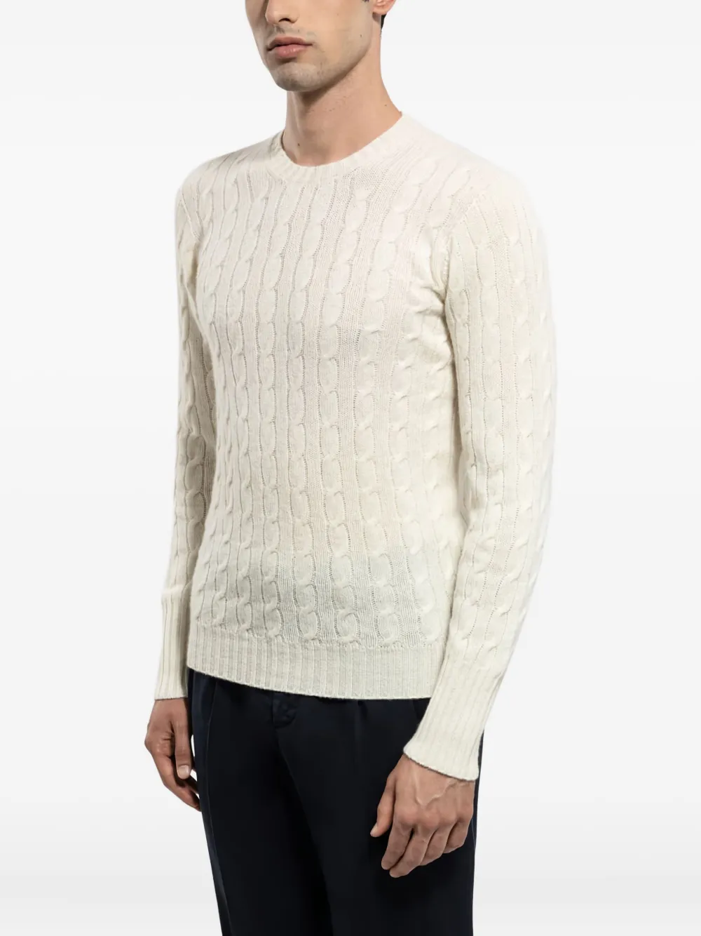 Drumohr Braided Wool Crew Neck Sweater In Multi
