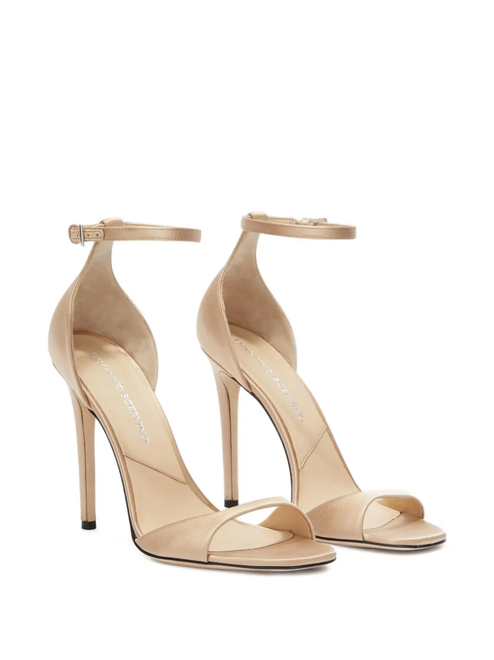 Ermanno Scervino 105mm Satin Sandals In Neutral