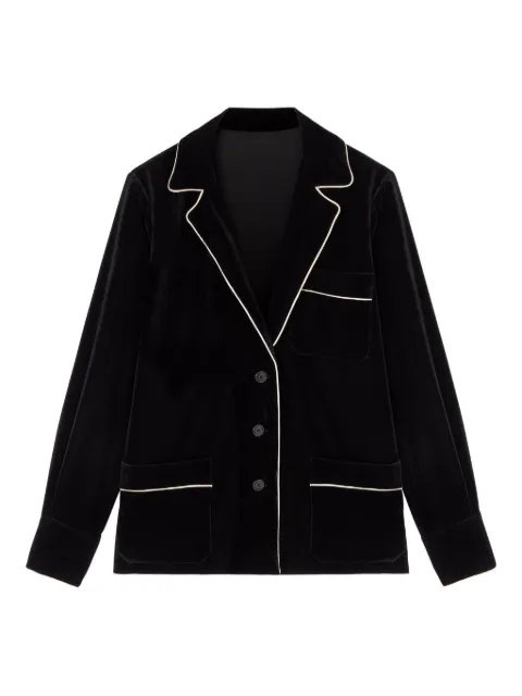 Ermanno Scervino camisa de terciopelo con costuras en contraste