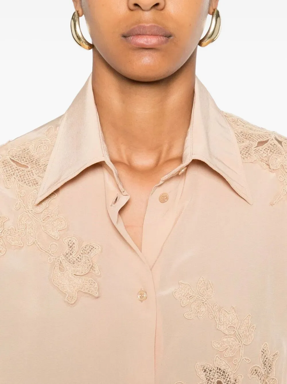 Ermanno Scervino Blouse van bloemenkant Beige