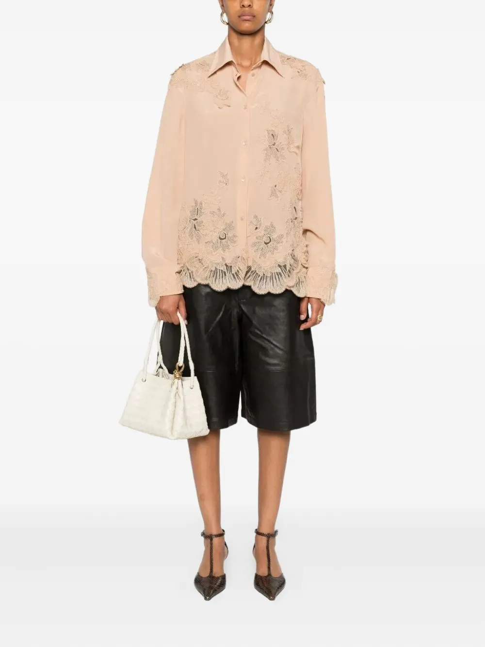 Ermanno Scervino floral lace shirt - Beige