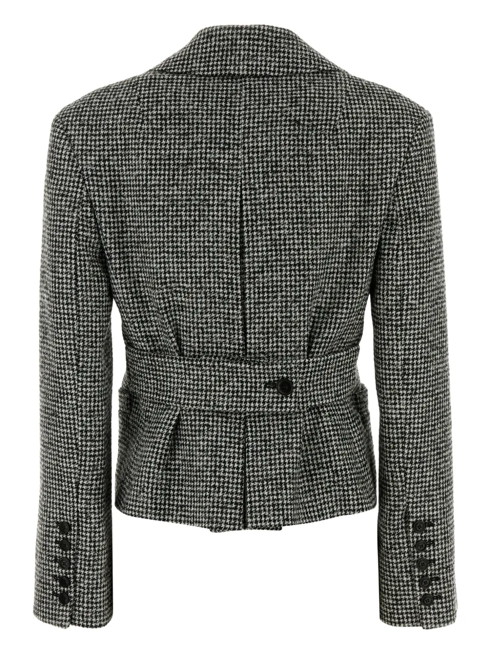 Ermanno Scervino Jack met pied-de-poule print en ceintuur Zwart