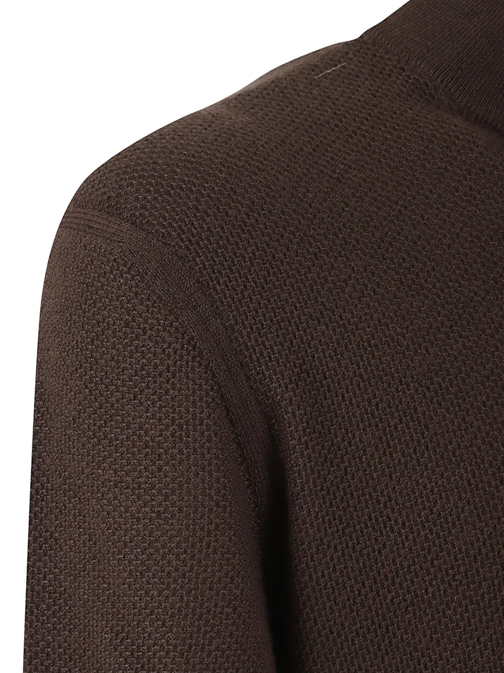 Zegna Gebreide trui met textuur en rits Bruin