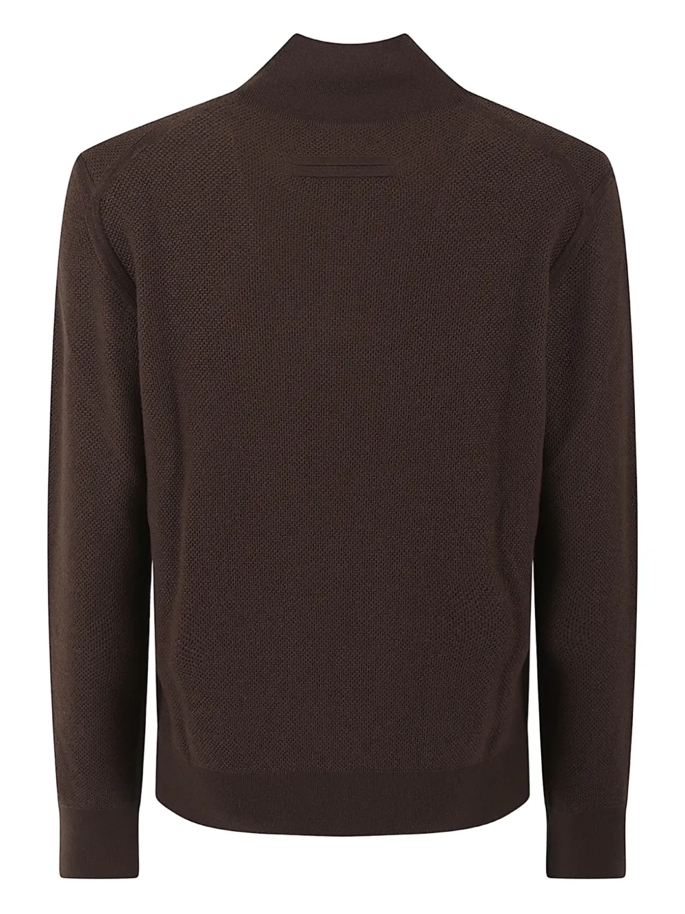 Zegna Gebreide trui met textuur en rits - Bruin