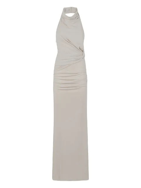 THE ANDAMANE halterneck ruched maxi dress