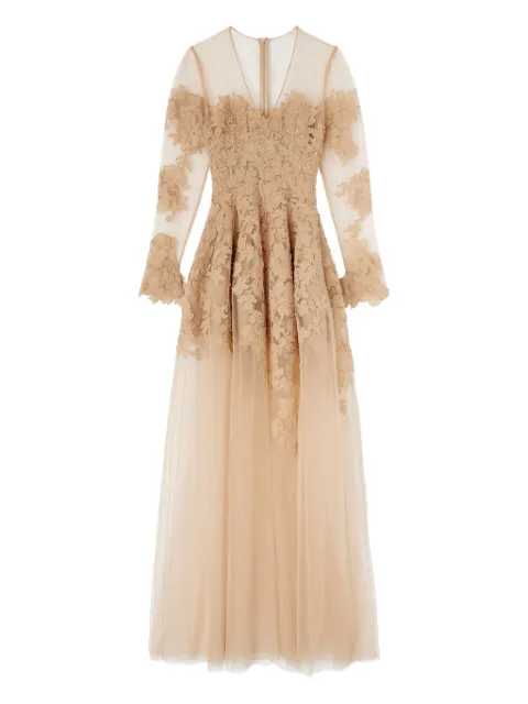 Ermanno Scervino floral-appliqué long-sleeve maxi dress