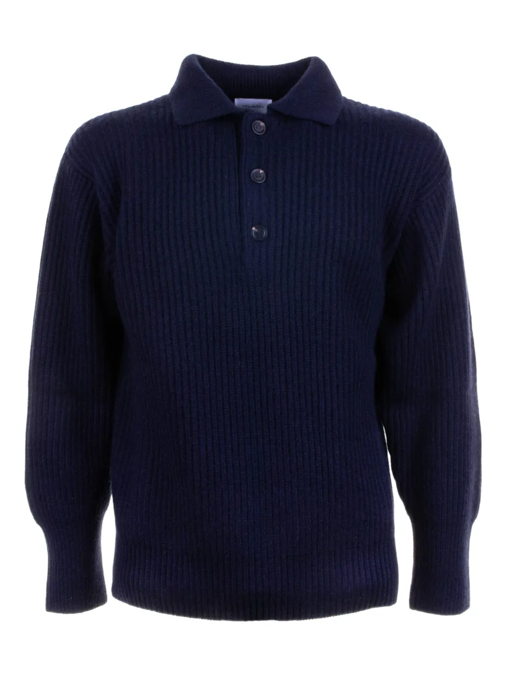 Malo Geribbelde polotrui Blauw