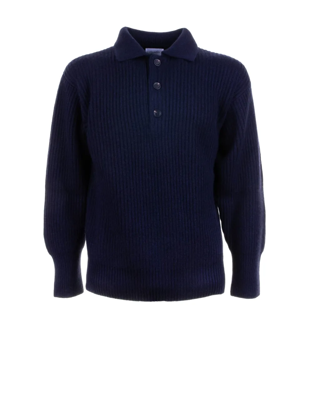 Malo Geribbelde polotrui Blauw