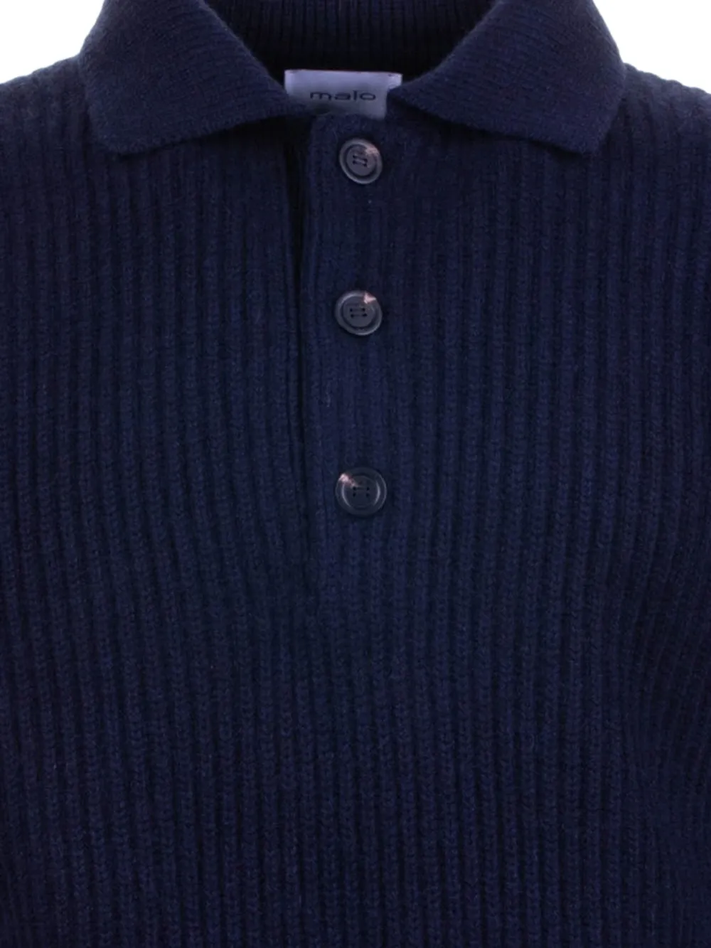 Malo Geribbelde polotrui - Blauw
