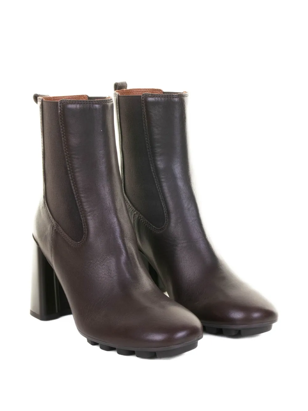 Hogan 90mm block-heel leather boots Brown