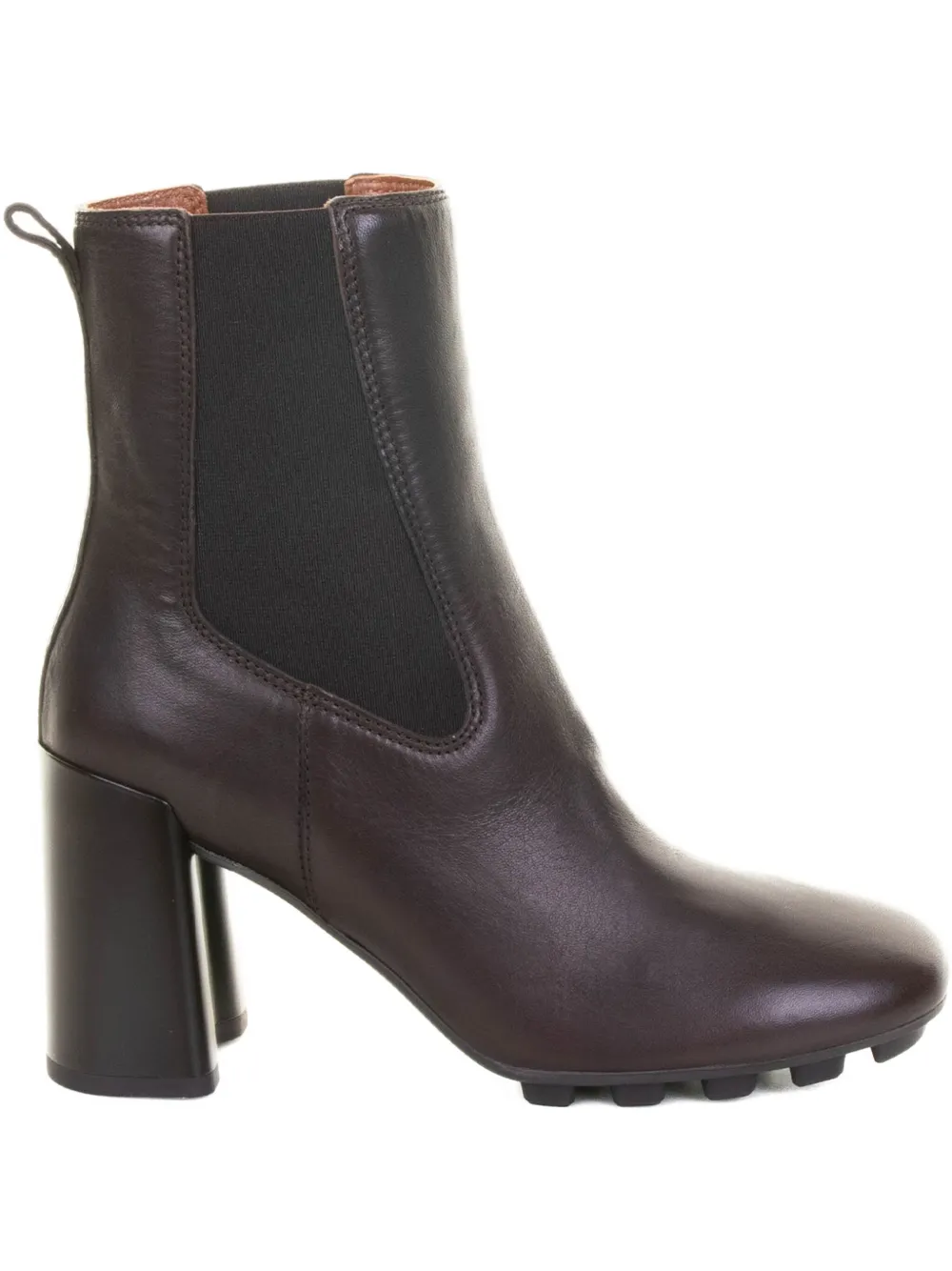 Hogan 90mm block-heel leather boots Brown