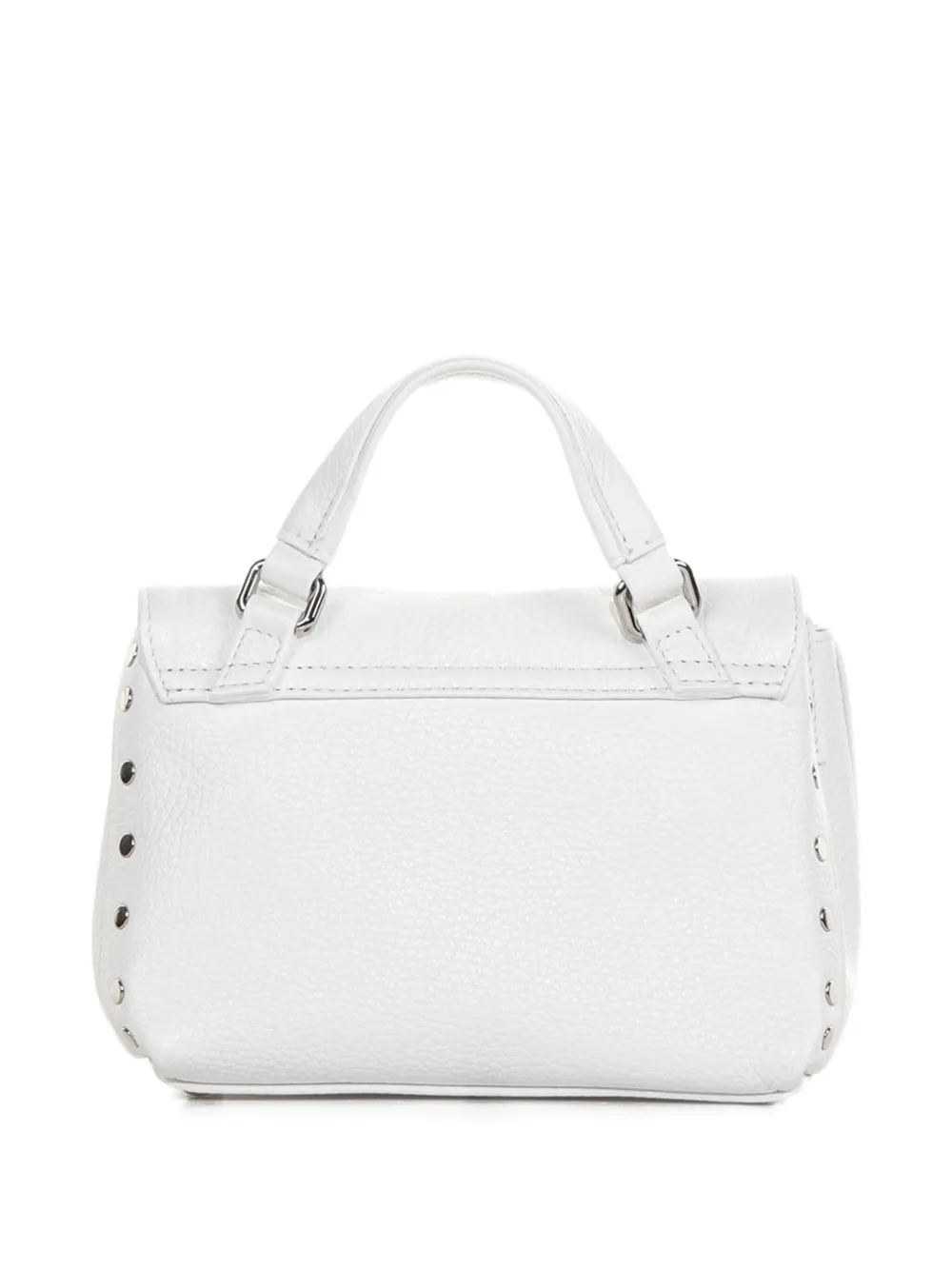 Zanellato Postina Baby shopper met handvat en verfraaid met studs Wit