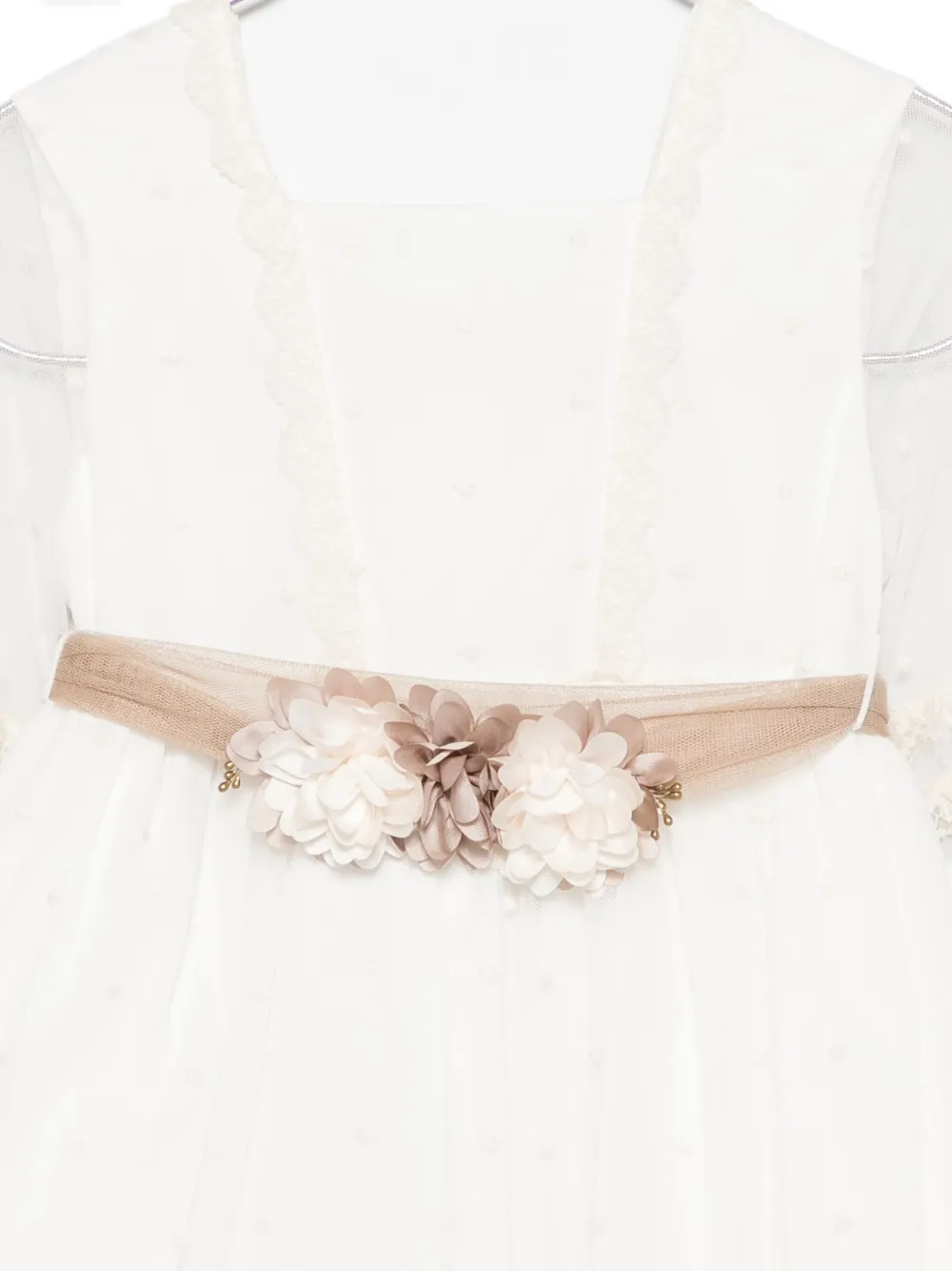 Paz Rodriguez Belted Dress In White