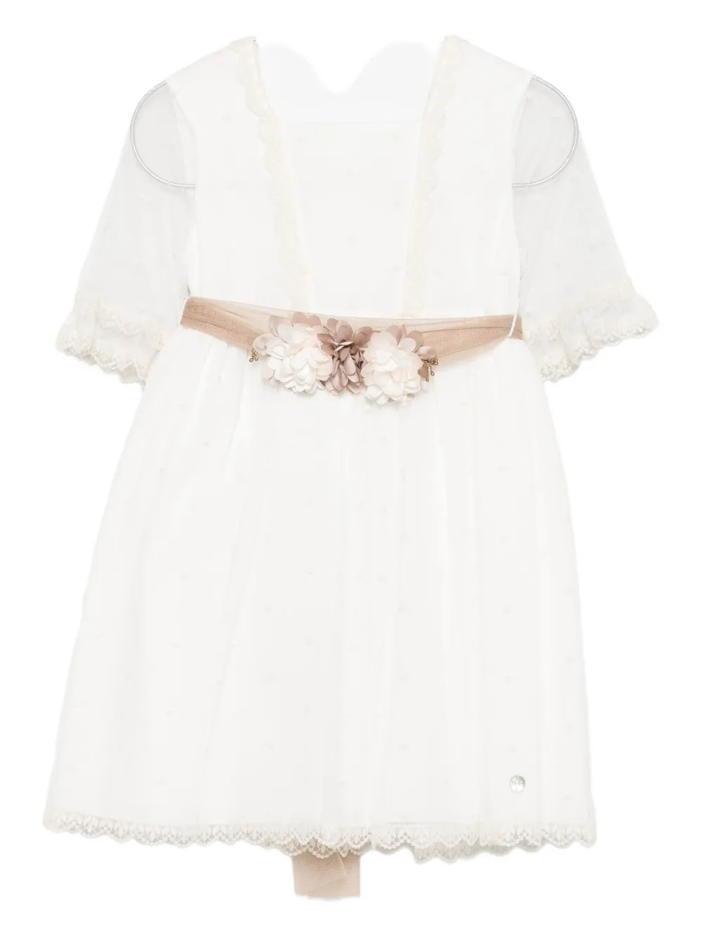 Paz Rodriguez Belted Dress In White