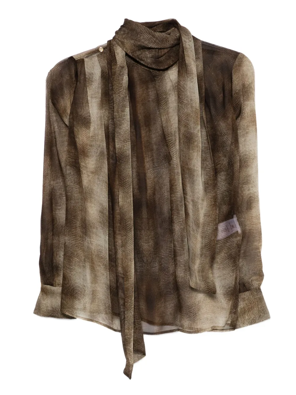 Elisabetta Franchi tie-neck silk top | Brown | Image 1