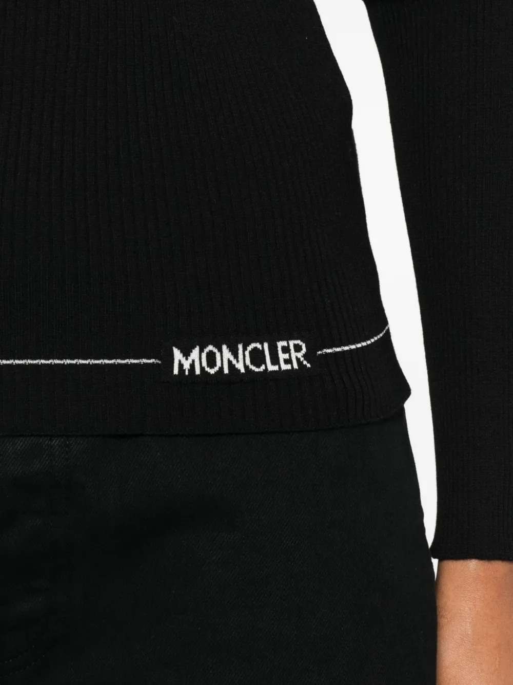 Moncler Ribbed Turtleneck Sweater In Black
