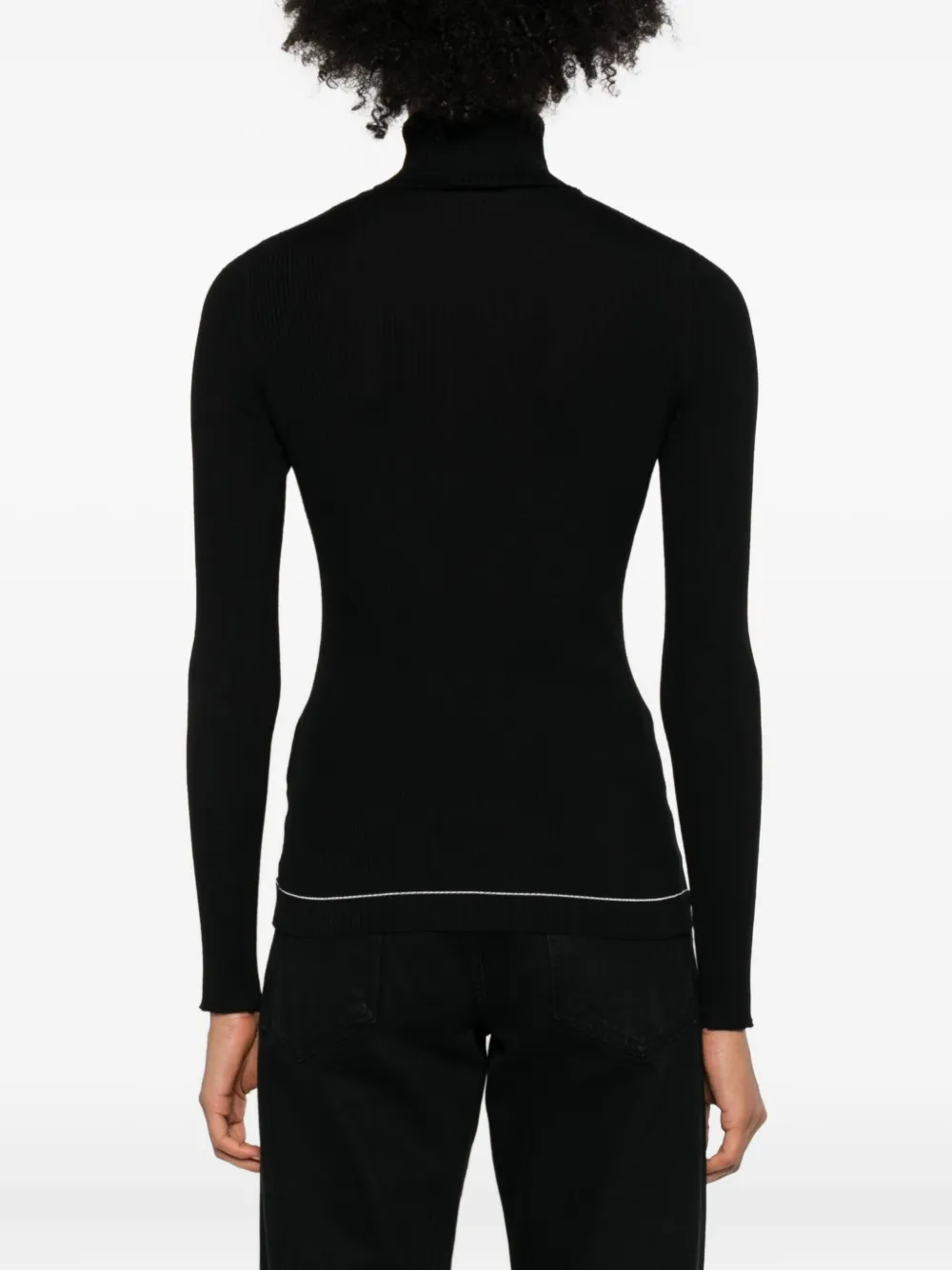 Moncler Ribbed Turtleneck Sweater In Black