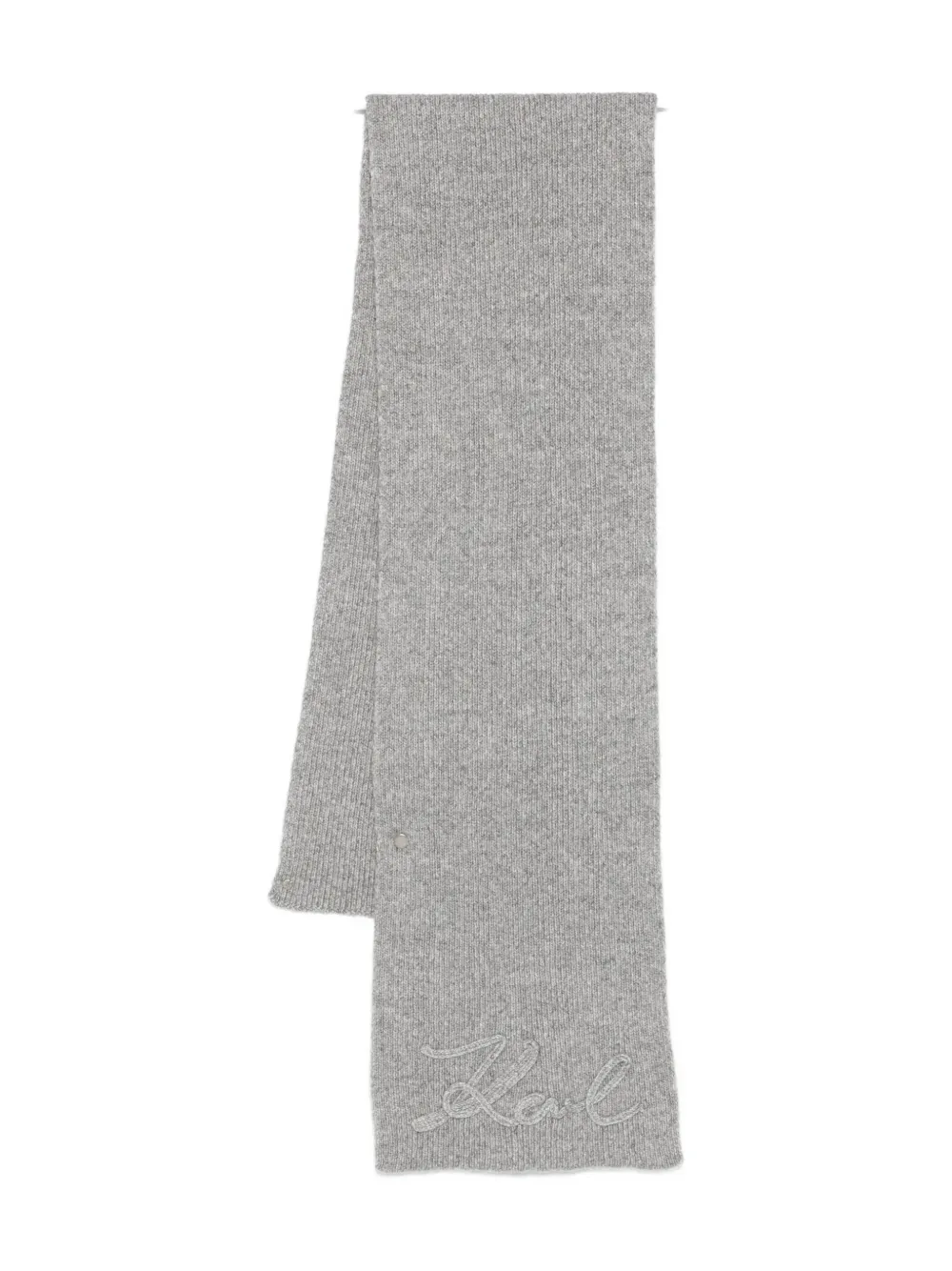 Karl Lagerfeld embroidered-logo scarf | Grey | Image 1