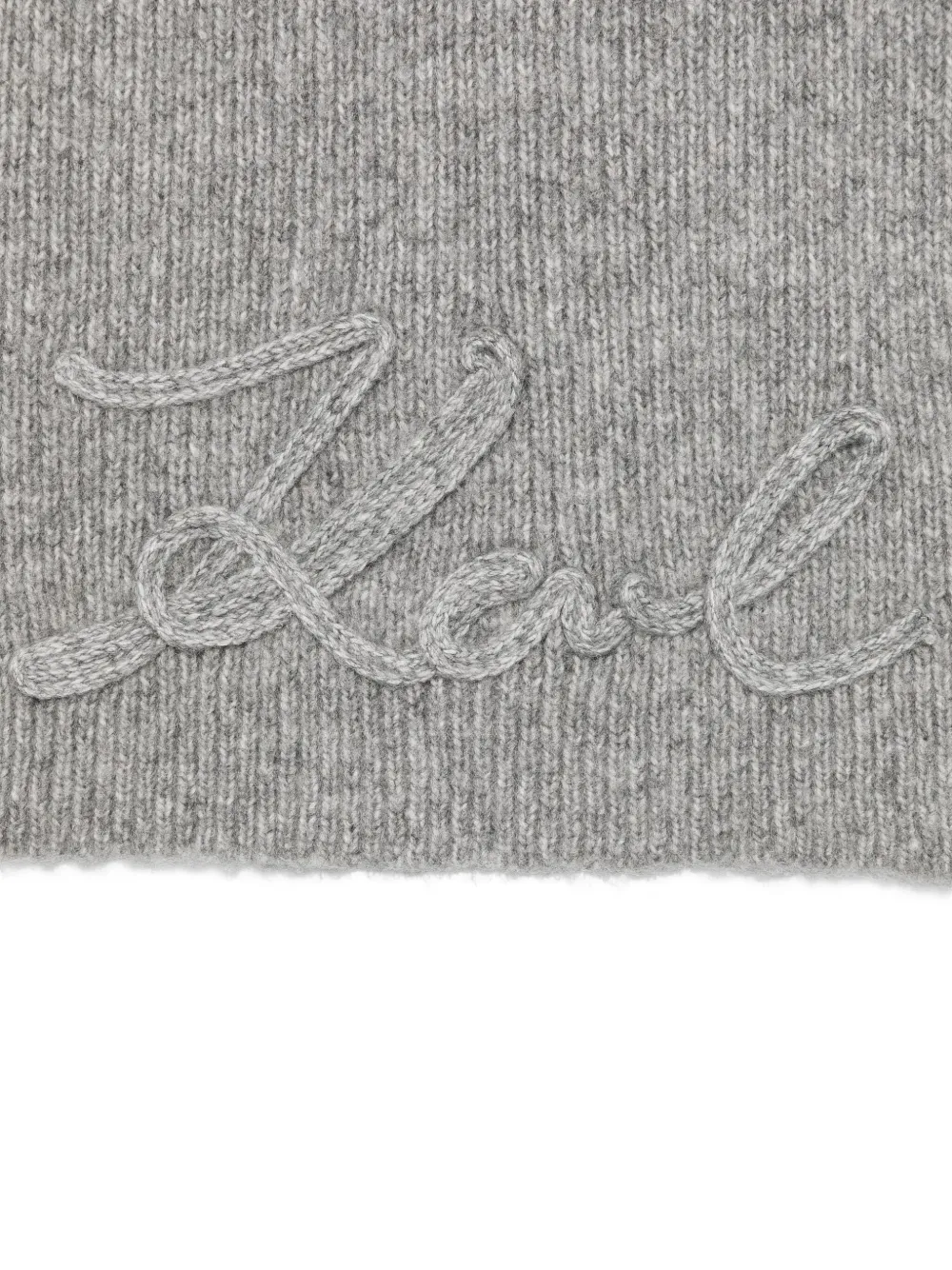 Karl Lagerfeld Embroidered-logo Scarf In Gray