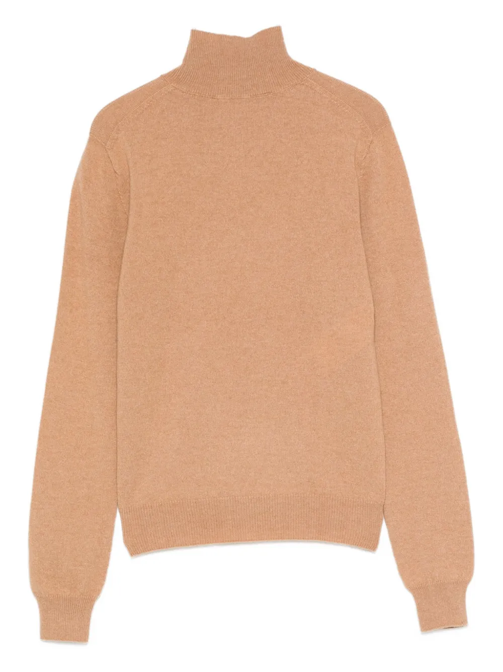 Alberta Ferretti Pearl-embellishment Turtleneck Sweater In Brown