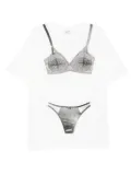 Vaquera lingerie-print cotton T-shirt - White