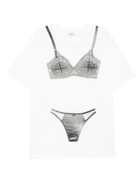 Vaquera lingerie-print cotton T-shirt