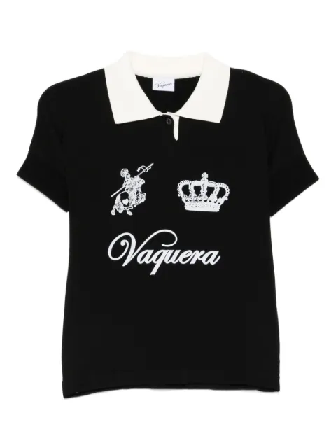 Vaquera Poloshirt mit Kronenapplikation