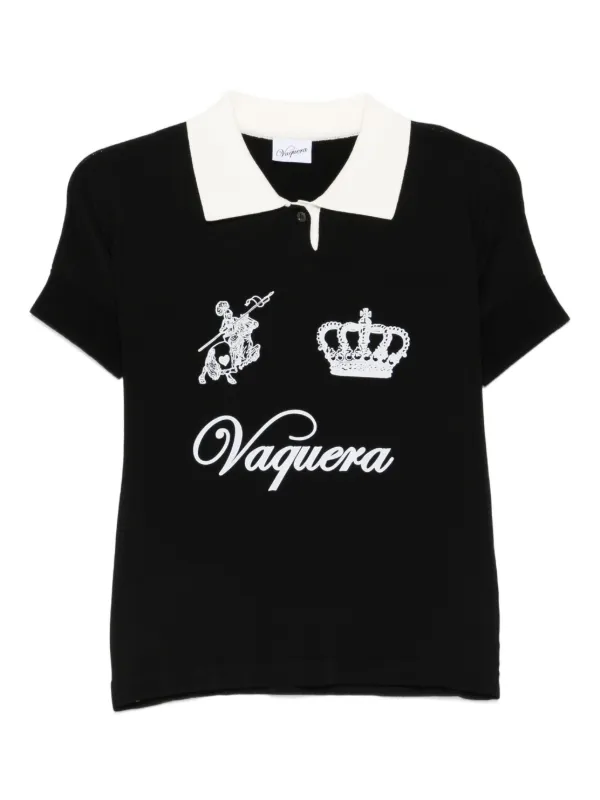 VAQUERA クラウンニットポロシャツ　新品　ポロシャツ　ブラック　S Vaquera クラウン ポロシャツ | ブラック | FARFETCH JP