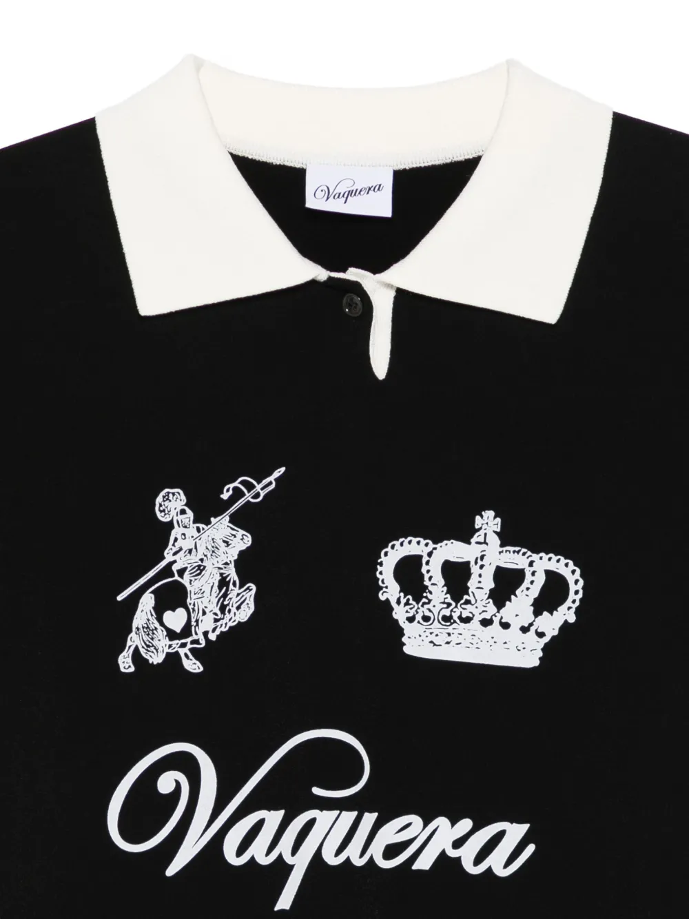 Vaquera Verfraaid poloshirt Zwart
