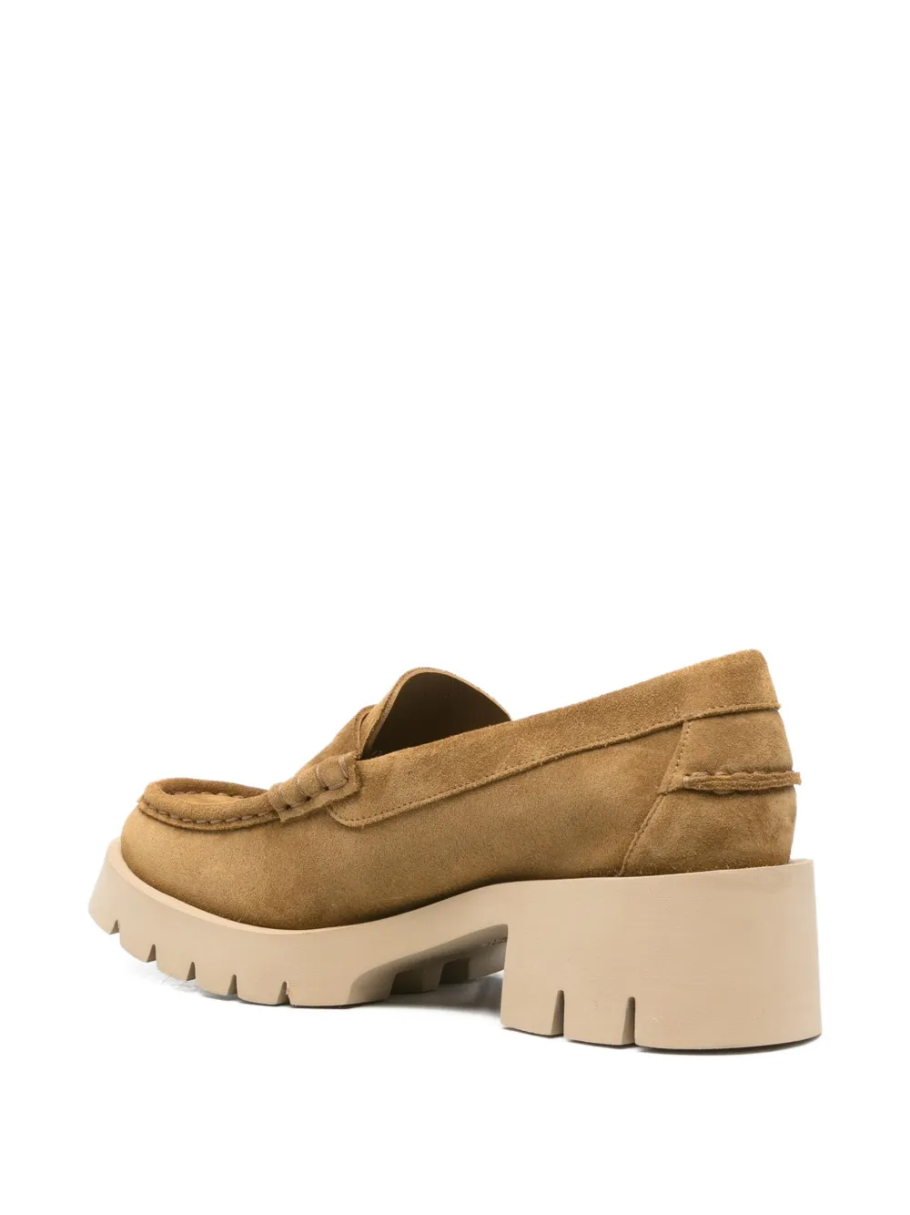 Pedro Garcia Penny-strap Heeled Loafers In Brown