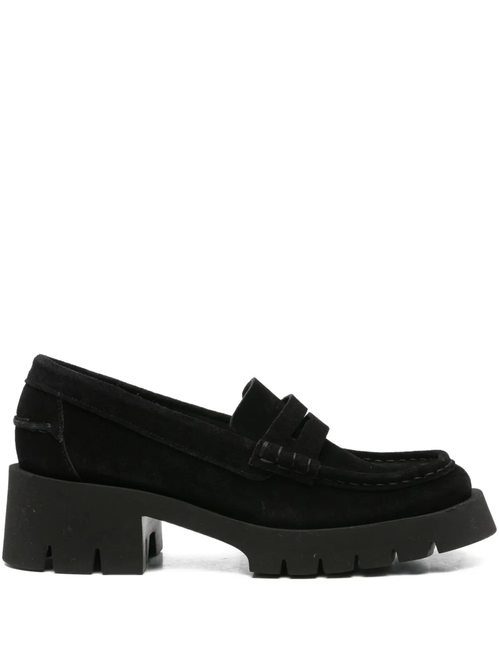 Pedro Garcia Penny-strap Heeled Loafers In Black