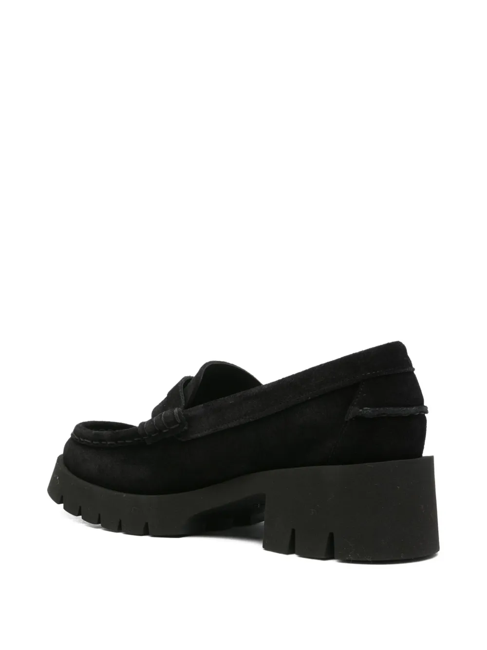 Pedro Garcia Penny-strap Heeled Loafers In Black