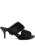 Pedro Garcia 65mm Cissy fur-trimmed heeled sandals - Black