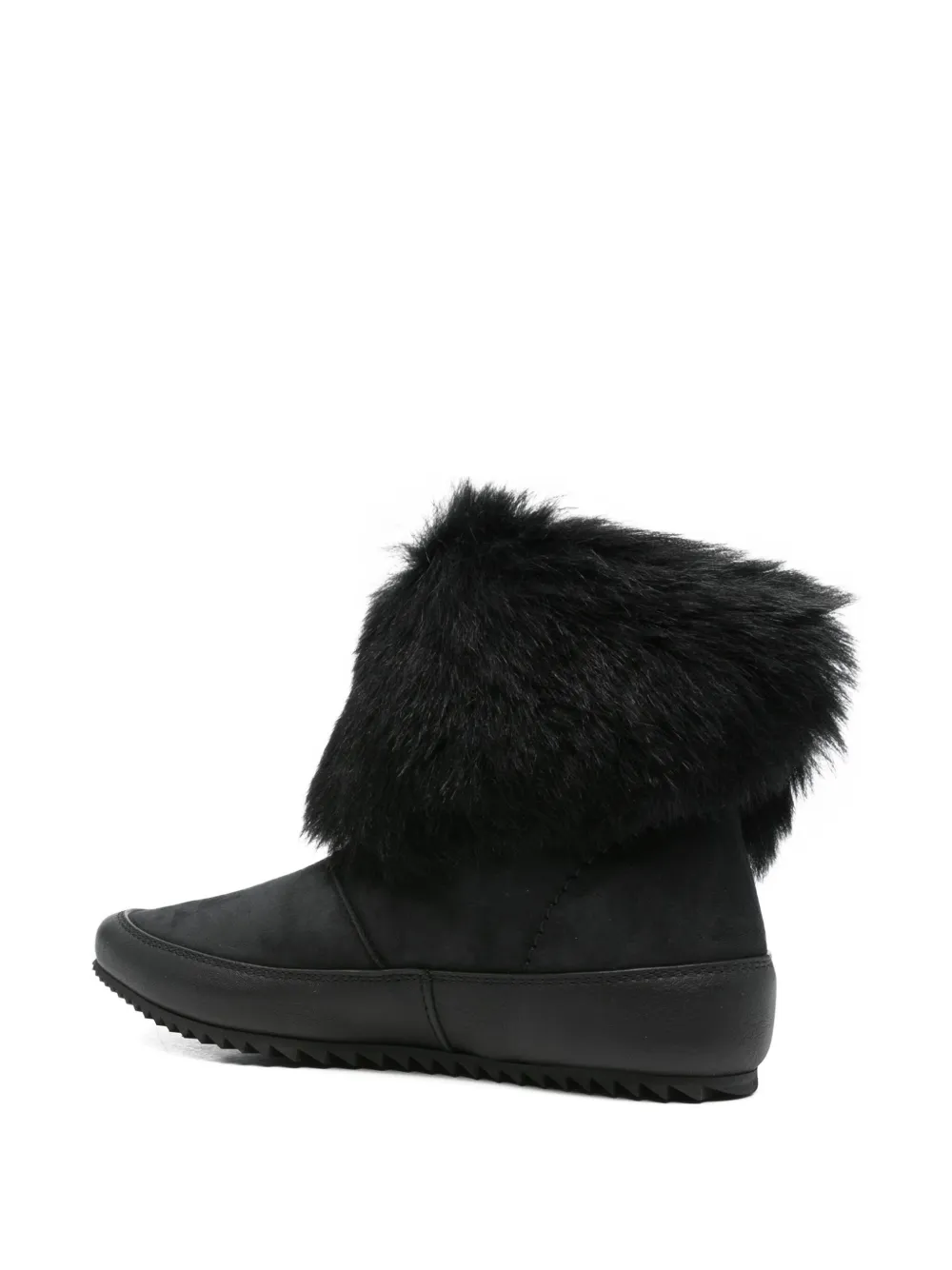 Pedro Garcia Jalia Fur-trimmed Suede Boots In Black