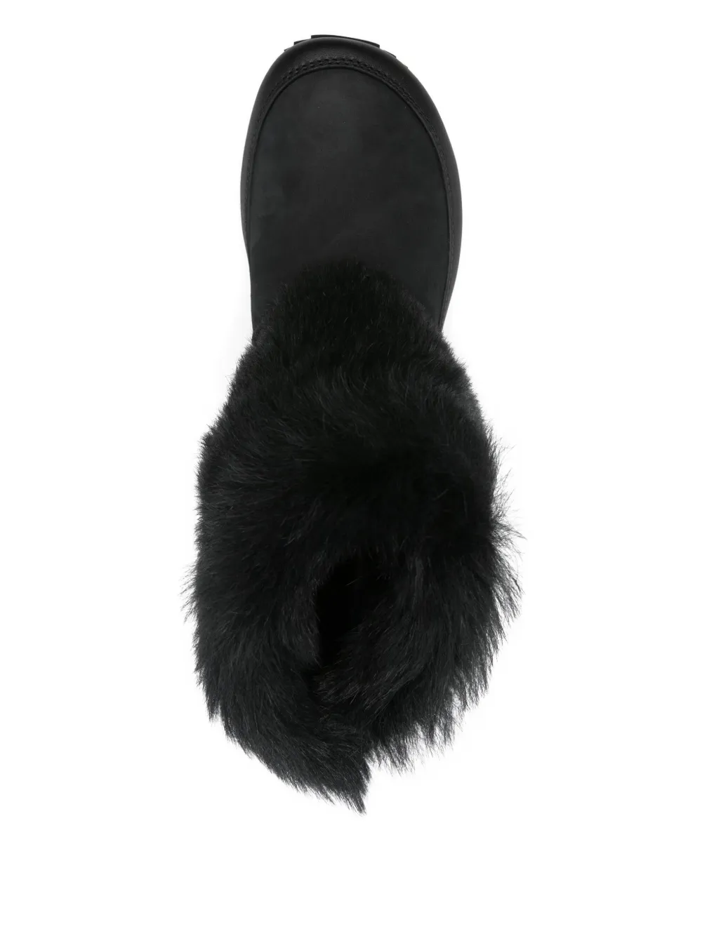 Pedro Garcia Jalia Fur-trimmed Suede Boots In Black