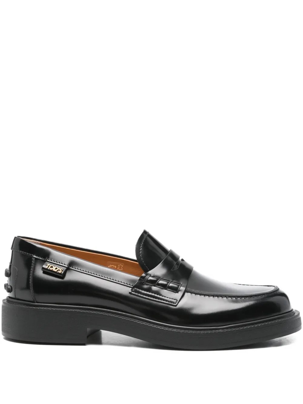 Tod's penny-strap leather loafers Black