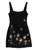 STAUD sequin-embellished floral mini dress - Black