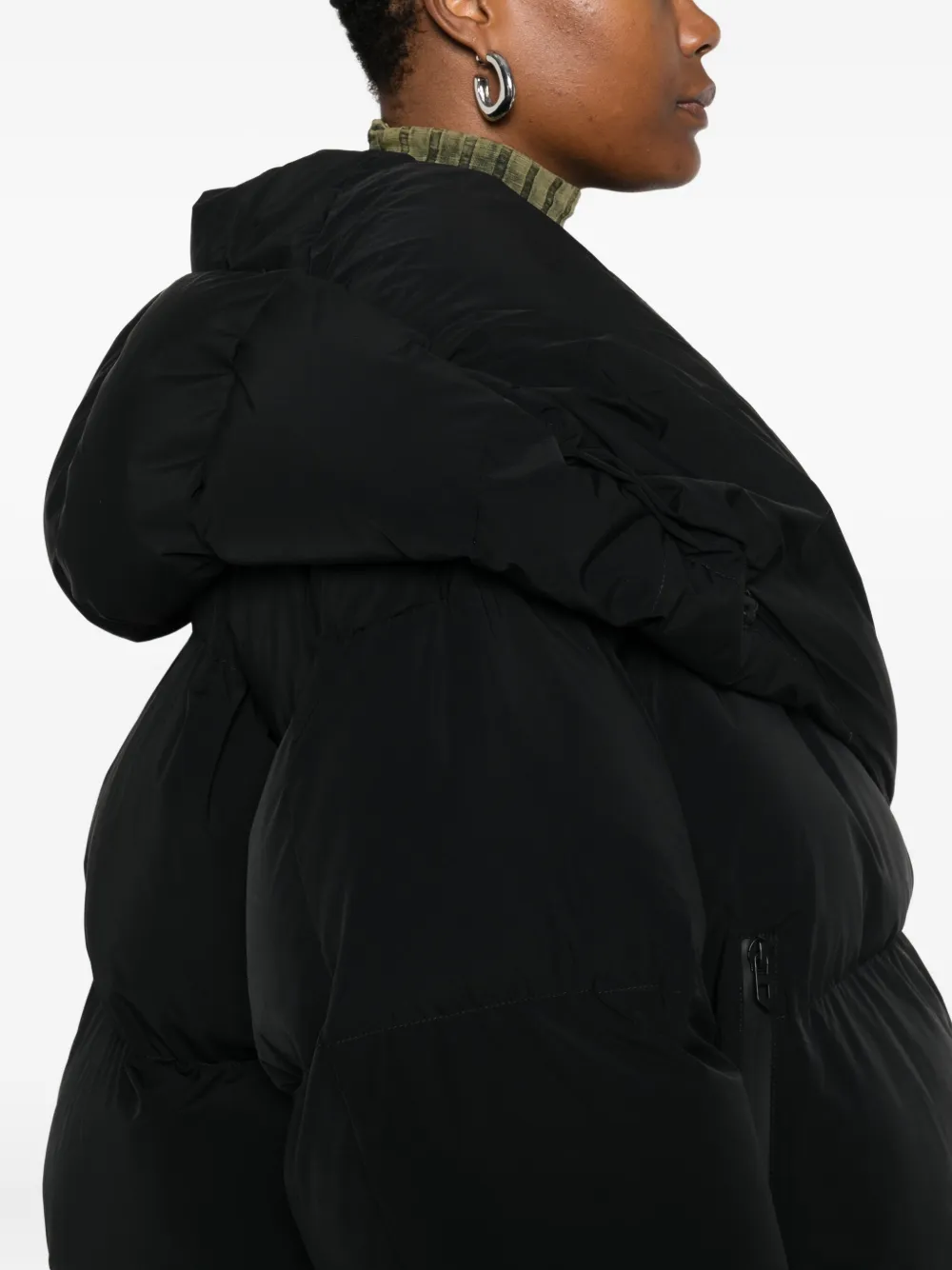 Diesel Quilted High-neck Jacket In Black