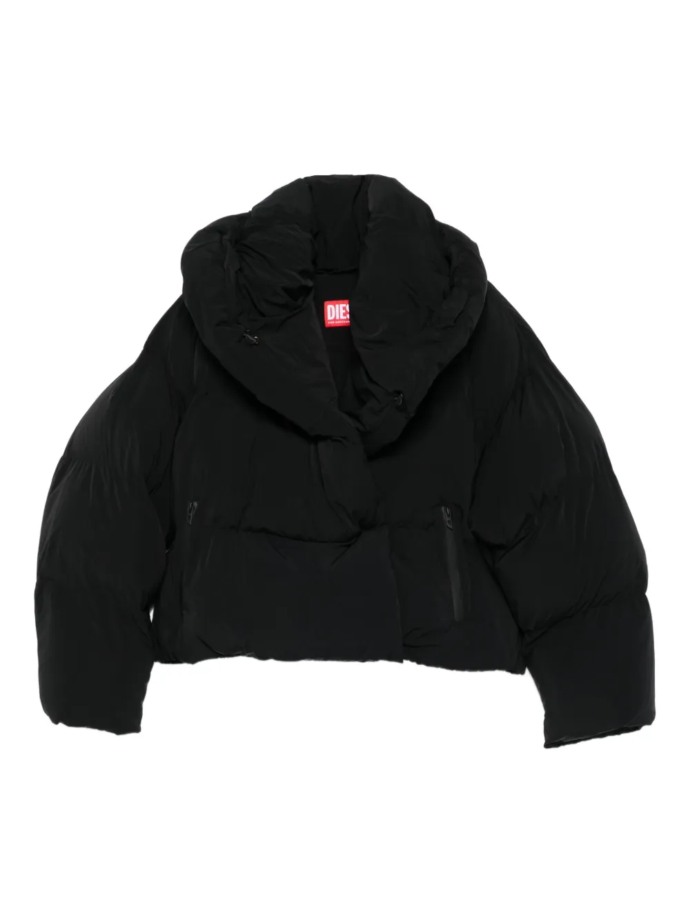Diesel Quilted High-neck Jacket In Black