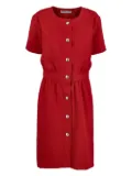 Saint Laurent Pre-Owned short-sleeve button-front midi dress - Red