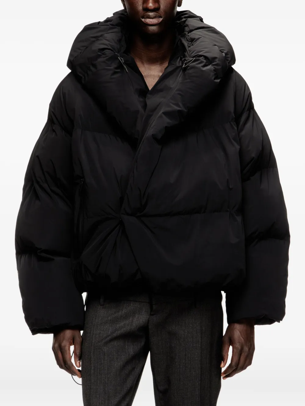 Diesel Donsjack met capuchon Zwart